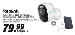 MediaMarkt Reolink Argus Series B330 5MP Batterie- Außenkamera + Solarpanel 6 Watt Angebot