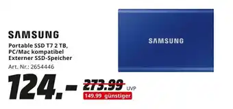 MediaMarkt SAMSUNG Portable SSD T7 2 TB, PC/Mac kompatibel Externer SSD-Speicher Angebot