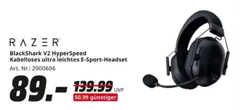 MediaMarkt RAZER BlackShark V2 HyperSpeed Kabelloses ultra leichtes E-Sport-Headset Angebot