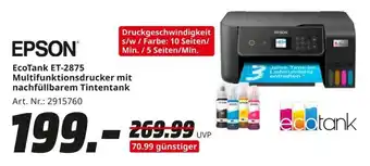MediaMarkt EPSON EcoTank ET-2875 Multifunktionsdrucker mit nachfüllbarem Tintentank Angebot