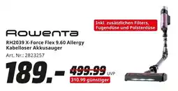 MediaMarkt Rowenta RH2039 X-Force Flex 9.60 Allergy Kabelloser Akkusauger Angebot