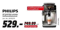 MediaMarkt PHILIPS EP 5447/90 LatteGo Kaffeevollautomat Angebot