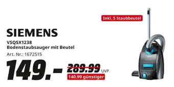 MediaMarkt SIEMENS VSQ5X1238 Bodenstaubsauger mit Beutel Angebot