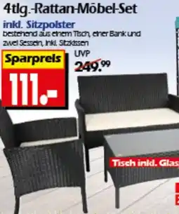 Wreesmann 4tlg. Rattan Möbel-Set Angebot