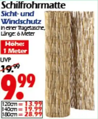 Wreesmann Schilfrohrmatte Sicht- und Windschutz Angebot