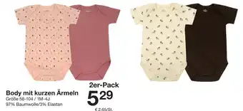 Zeeman Body mit kurzen Ärmeln 2er-Pack Angebot