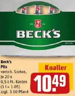 REWE Beck's Pils Angebot