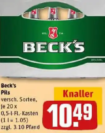 REWE Beck's Pils Angebot