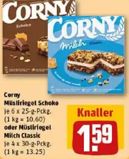 REWE Corny Müsliriegel Schoko oder Müsliriegel Milch Classic Angebot