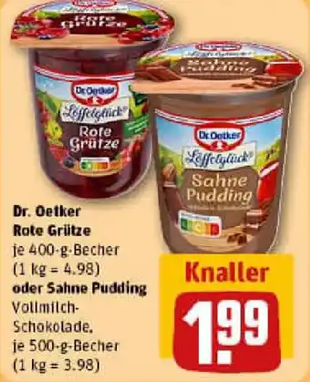 REWE Dr. Oetker Rote Grütze oder Sahne Pudding Vollmilch-Pudding Angebot