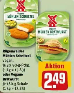 REWE Rügenwalder Mühlen Schnitzel oder Vegane Bratwurst Angebot
