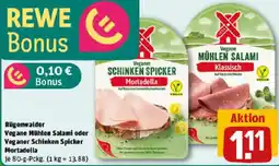 REWE Rügenwalder Vegane Mühlen Salami oder Veganer Schinken Spicker Mortadella Angebot