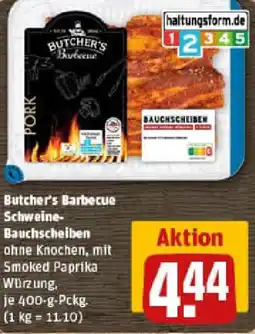 REWE Butcher's Barbecue Schweine- Bauchscheiben Angebot
