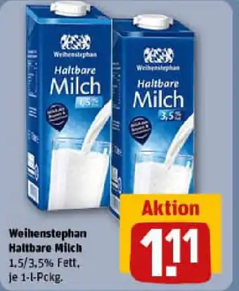 REWE Weihenstephan Haltbare Milch Angebot