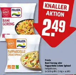 REWE Frosta Bami Goreng oder Pappardelle Crème Spinaci Angebot