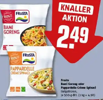 REWE Frosta Bami Goreng oder Pappardelle Crème Spinaci Angebot