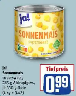 REWE ja! Sonnenmais Angebot