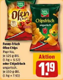 REWE Funny-frisch Ofen Chips Paprikaoder Chipsfrisch Angebot