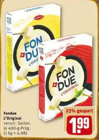 REWE PETZ Fondue L'Original 400g Angebot