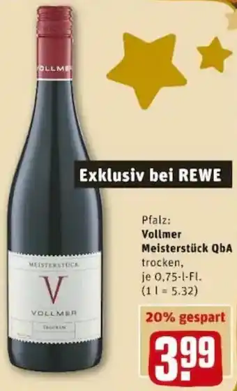 REWE PETZ Vollmer Meisterstück QbA 0,75L Angebot