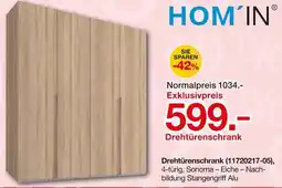 Möbelzentrum Pforzheim HOM'IN Drehtürenschrank Angebot