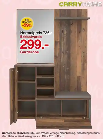 Möbelzentrum Pforzheim CARRYHOME Garderobe Angebot