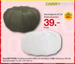 Möbelzentrum Pforzheim Carryhome pouf creme Angebot