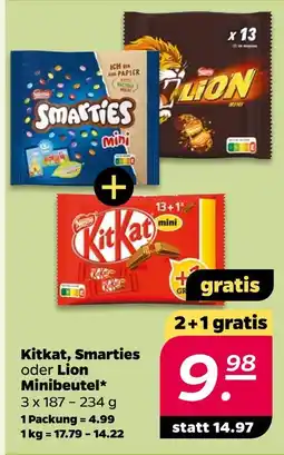 NETTO Nestle kitkat, smarties oder lion minibeutel Angebot
