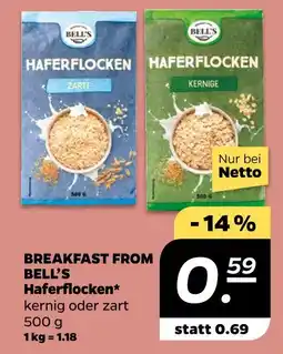 NETTO Bell's haferflocken zarte Angebot