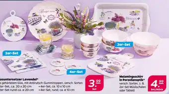 NETTO Glasuntersetzer lavendel 2er-set ca. 20 x 20 cm Angebot