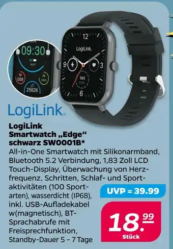 NETTO Logilink smartwatch „edge“ schwarz sw0001b Angebot