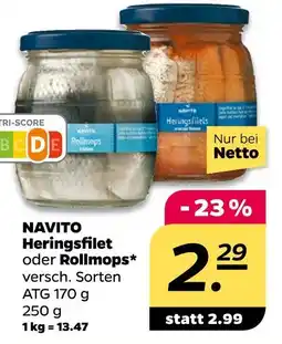 NETTO Navito heringsfilet oder rollmops Angebot