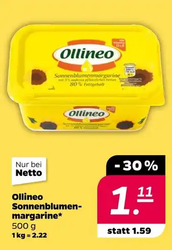 NETTO Ollineo ollineo sonnenblumenmargarine Angebot