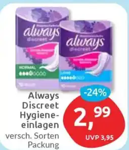 Budni Always Discreet Hygieneeinlagen Angebot