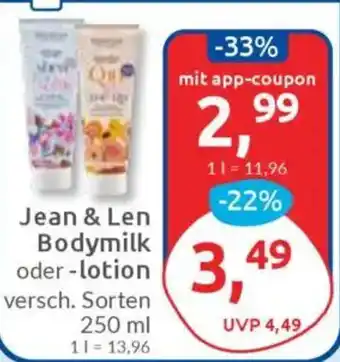Budni Jean & Len Bodymilk oder - lotion Angebot