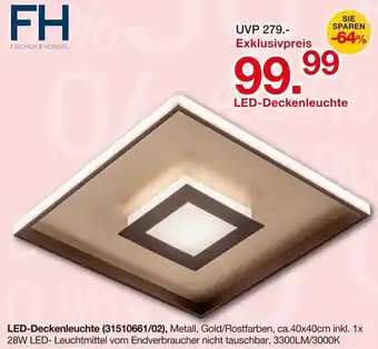 Möbelzentrum Pforzheim FISCHER & HONSEL LED-Deckenleuchte Angebot