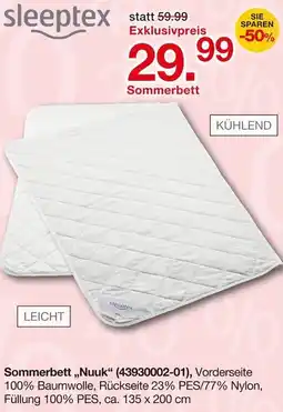 Möbelzentrum Pforzheim Sleeptex Sommerbett ,,Nuuk" Angebot