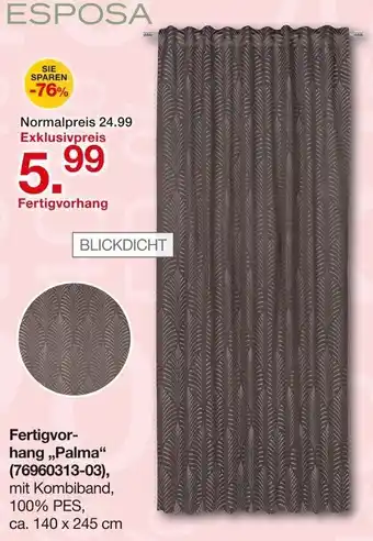 Möbelzentrum Pforzheim ESPOSA Fertigvorhang Angebot