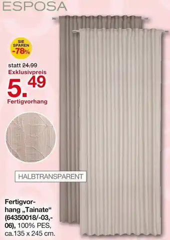 Möbelzentrum Pforzheim ESPOSA Fertigvorhang Angebot
