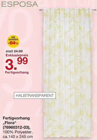 Möbelzentrum Pforzheim ESPOSA Fertigvorhang Angebot