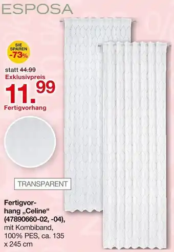 Möbelzentrum Pforzheim ESPOSA Fertigvorhang Angebot