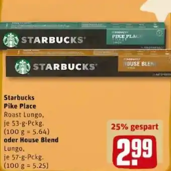 REWE PETZ Starbucks Pike Place 53g oder House Blend 57g Angebot