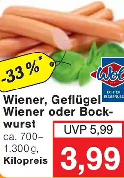 Wiglo Wunderland Wolf Wiener, Geflügel Wiener oder Bockwurst Angebot