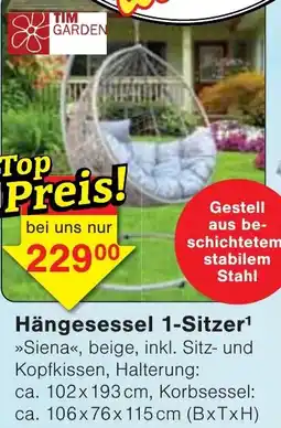 Wiglo Wunderland TIM GARDEN Hängesessel 1-Sitzer Angebot