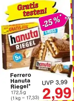 Wiglo Wunderland Ferrero Hanuta Riegel Angebot