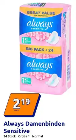 Action Always Damenbinden Sensitive Angebot