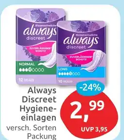 Budni Always discreet hygiene-einlagen normal Angebot