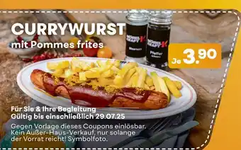 Möbel Kraft Currywurst mit pommes frites Angebot
