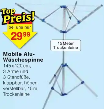 Wiglo Wunderland Mobile Alu Wäschespinne Angebot