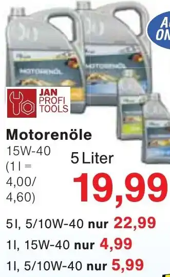 Wiglo Wunderland JAN PROFI TOOLS Motorenöle Angebot